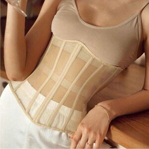 Sheer High-Waist Sculpting Waist Cincher in Beige